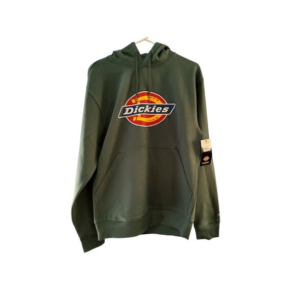 Dickies Green Pullover Hoodie With Logo Graphic Front S - Picture 2 of 7